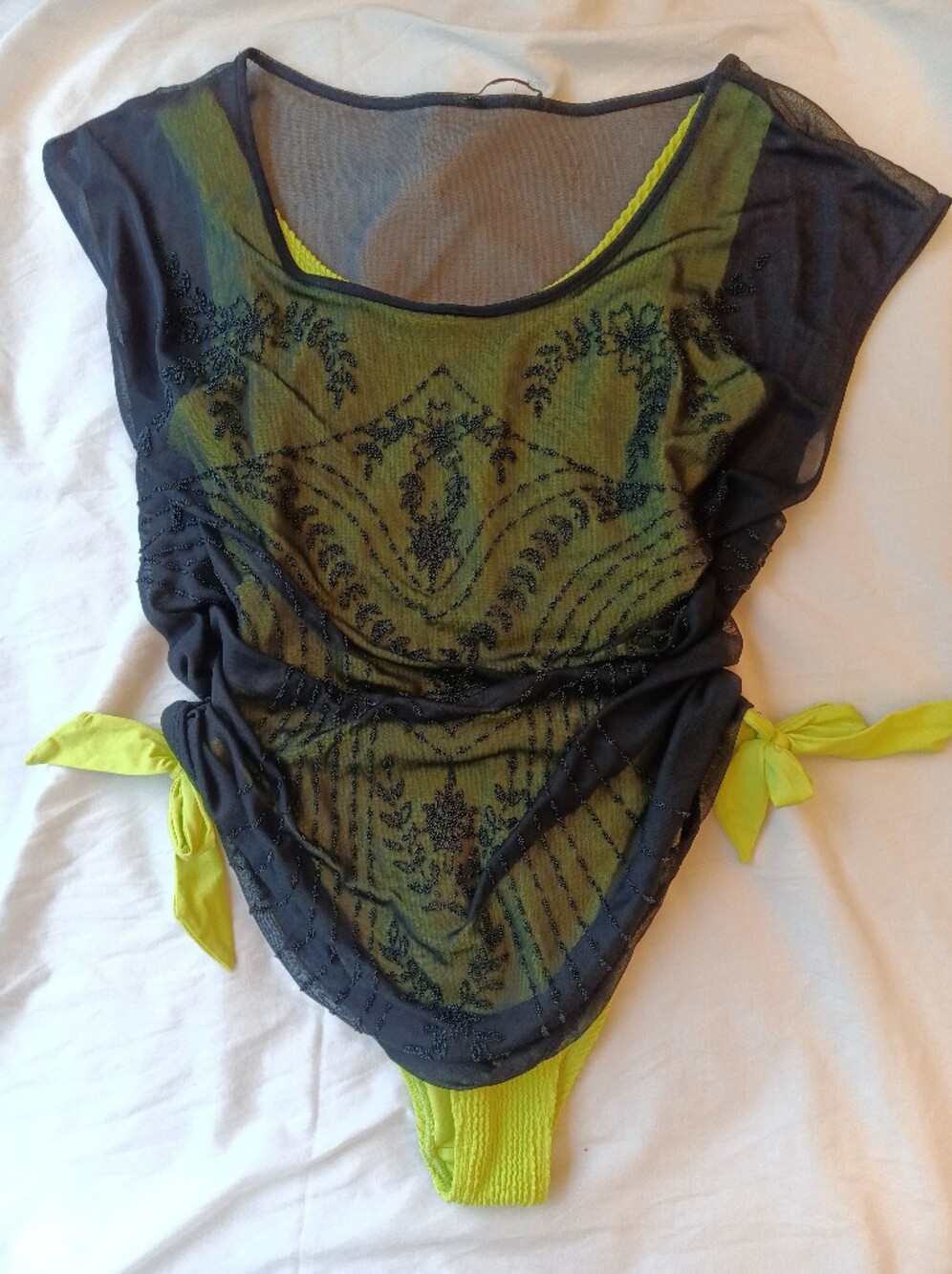 black sheer mesh beaded overlay top lightweight layering cover up festival boho